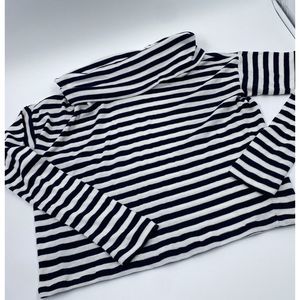 Gap Blue White Cowl‎ Neck Crop Long Sleeve Sweater Size Small